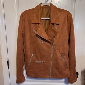 Ladies Faux Suede Moto Jacket Sz XL NWOT